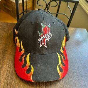 Embroidered Flames and Mad Anthony Logo on Black Hat
